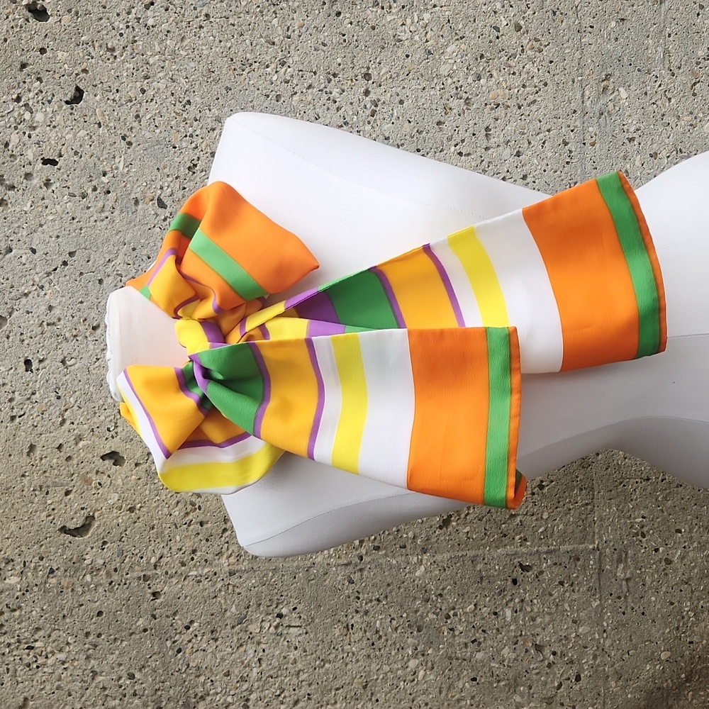 1970s vibrant striped scarf